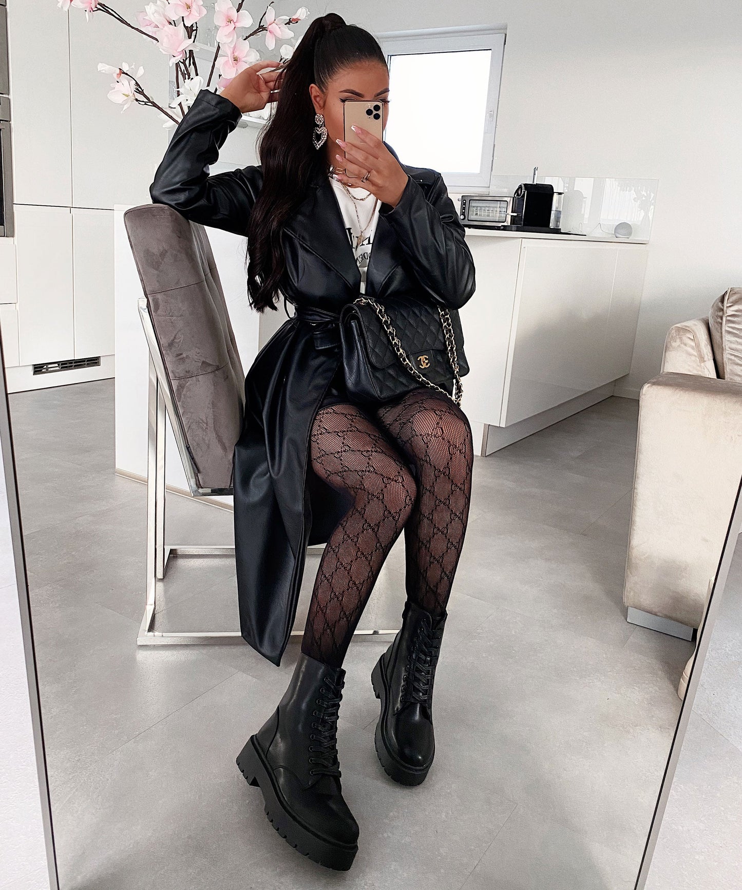Schwarze Elegante Damen Kunstlederstiefel