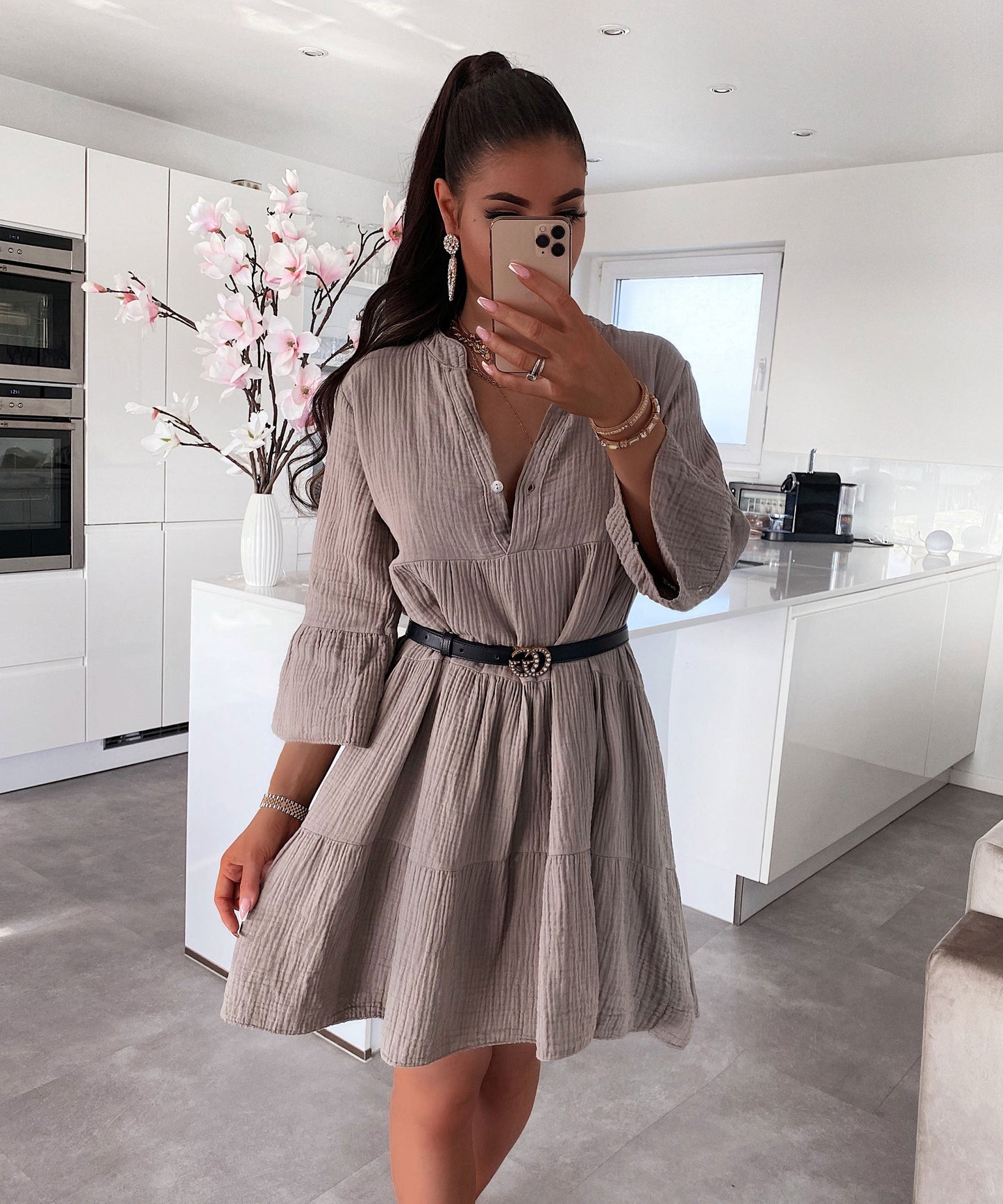 Stilvolles Mini-Hemdkleid