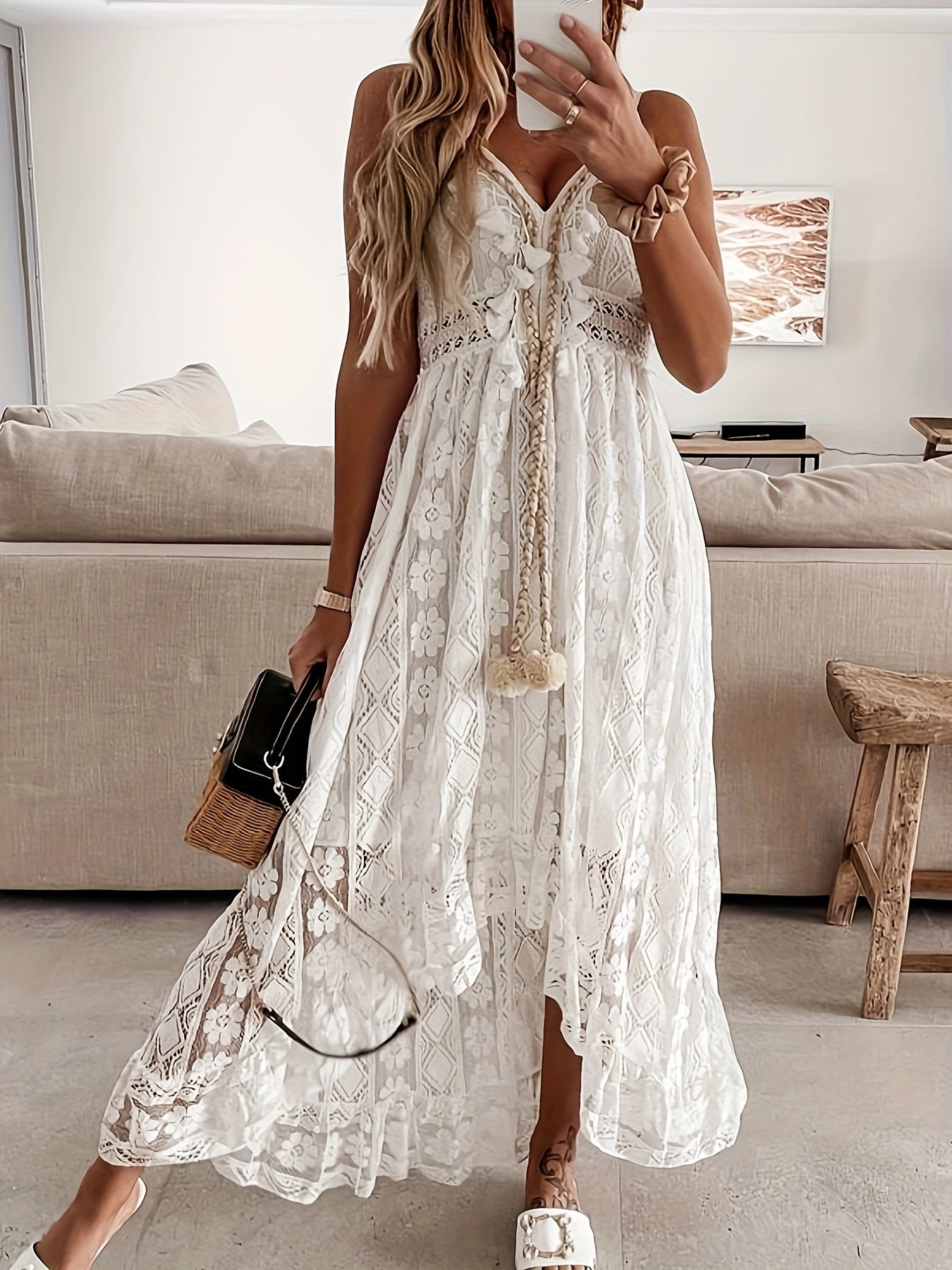 Maxikleid Mit V-Ausschnitt