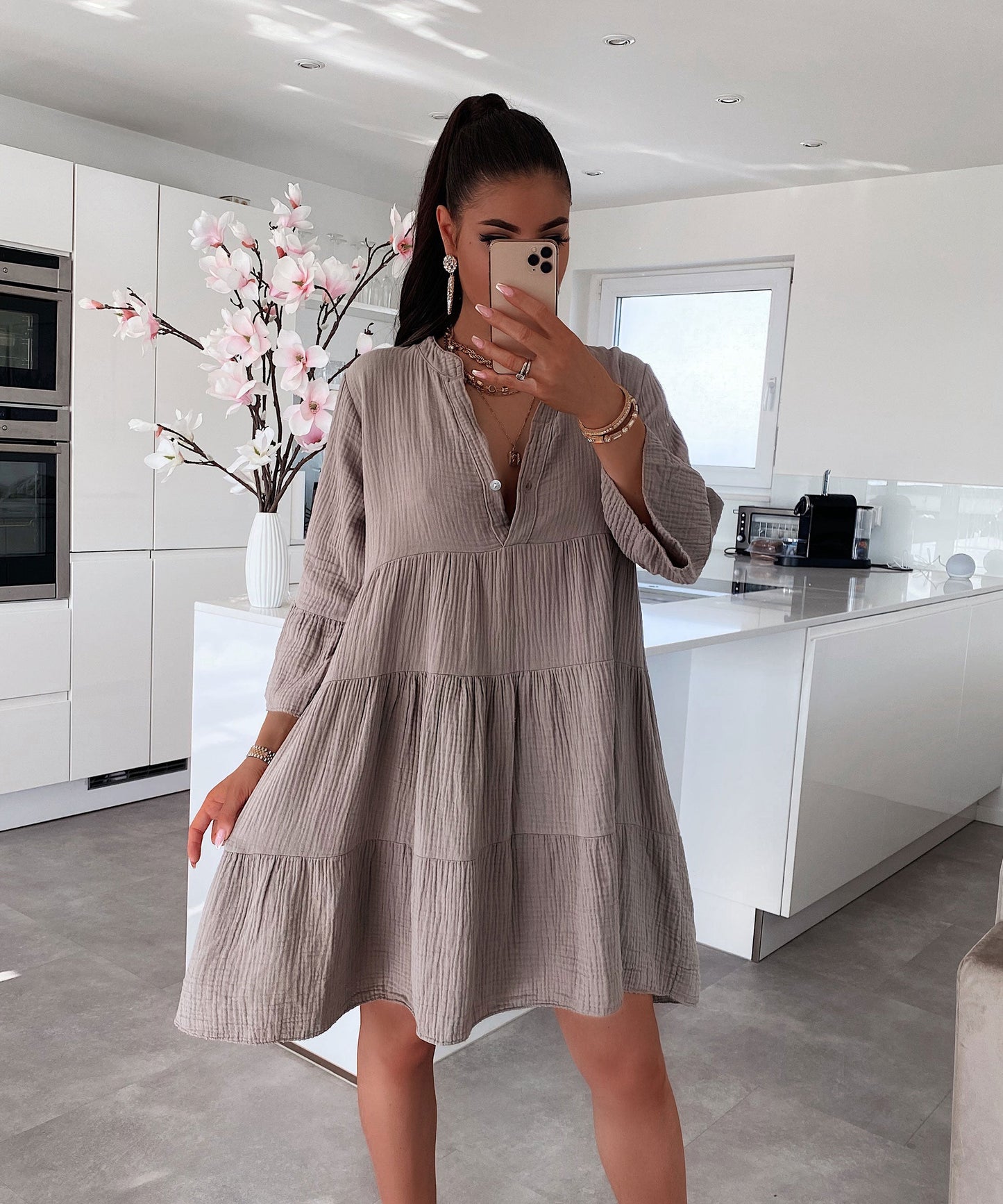 Stilvolles Mini-Hemdkleid