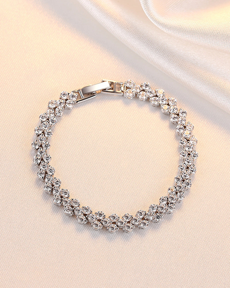 Tennisarmband Mit Leuchtendem Herz Und Zirkoniastein