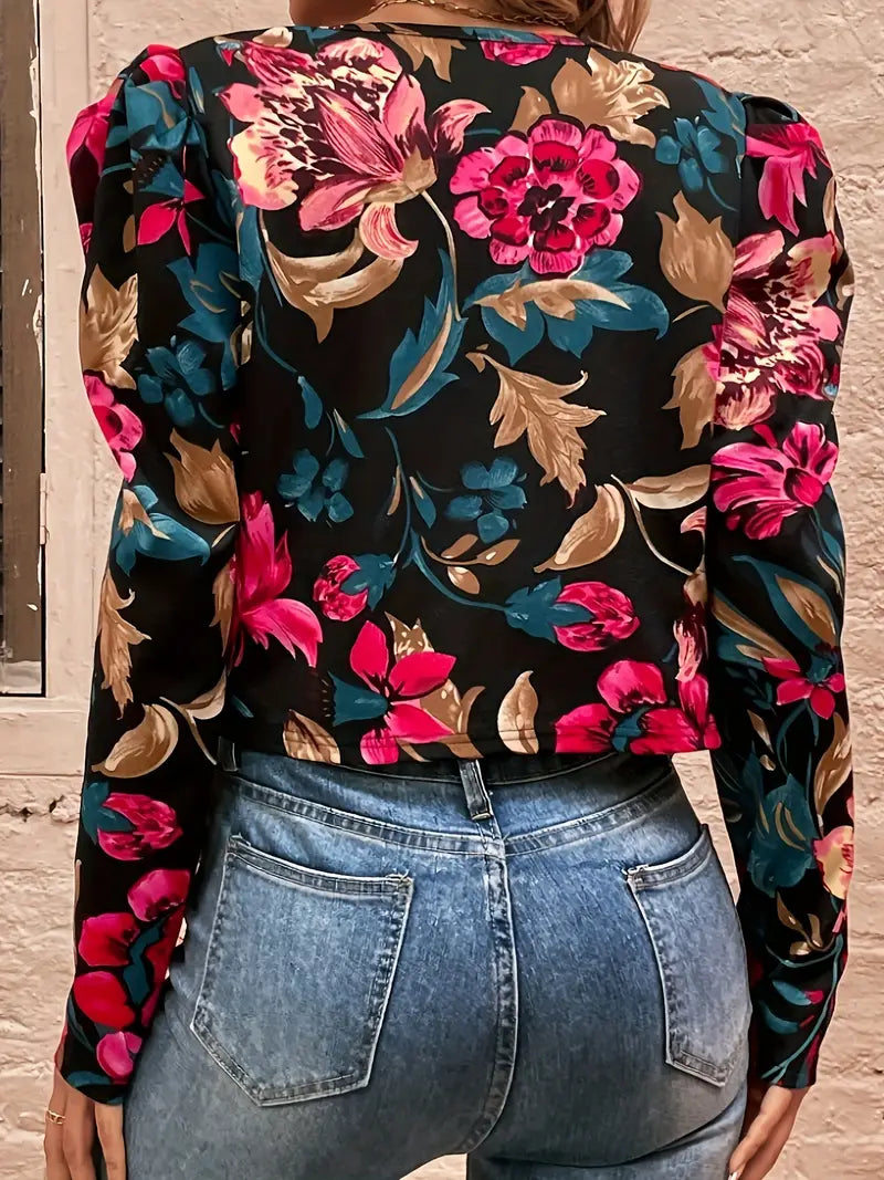 Stilvolle Jacke Mit Blumenmuster