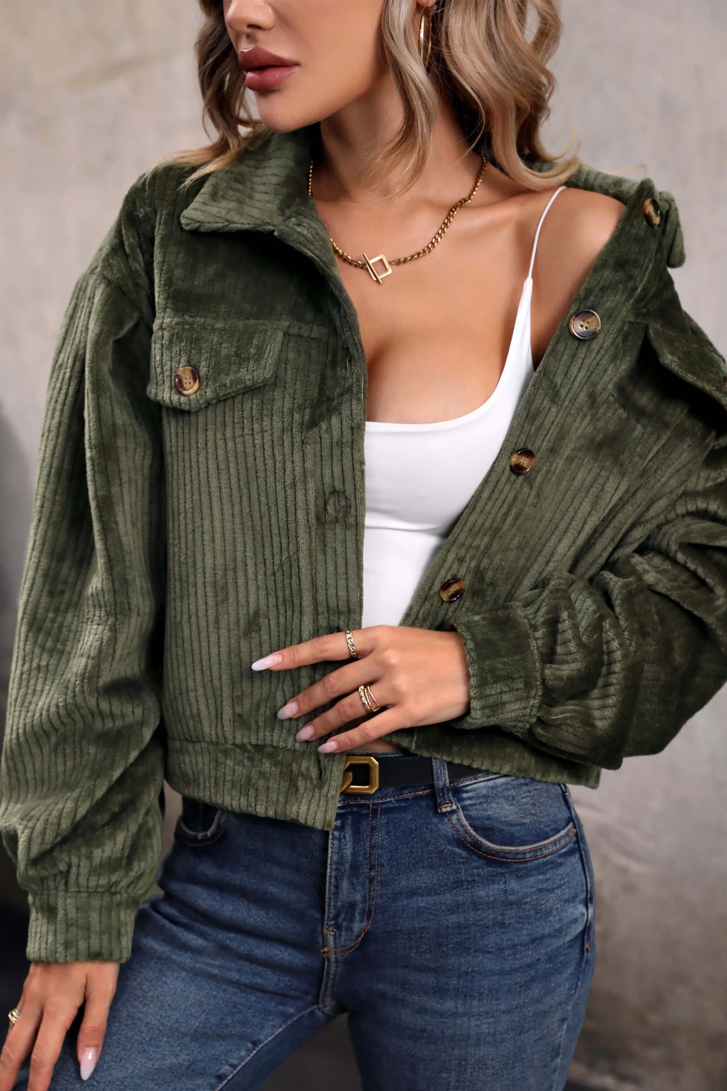 Elegante Grüne Samtjacke