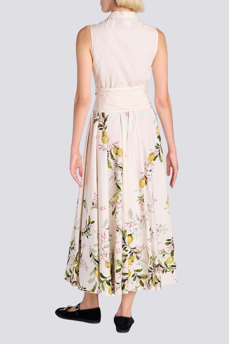 Ärmelloses Maxikleid Mit Blumenmuster Und Schleifendetail