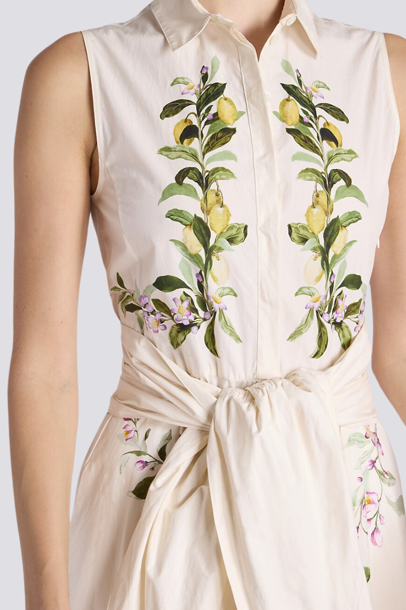 Ärmelloses Maxikleid Mit Blumenmuster Und Schleifendetail