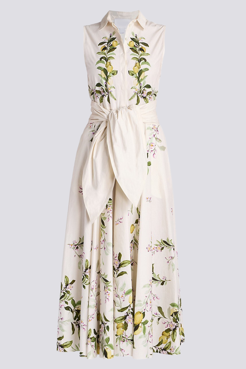 Ärmelloses Maxikleid Mit Blumenmuster Und Schleifendetail