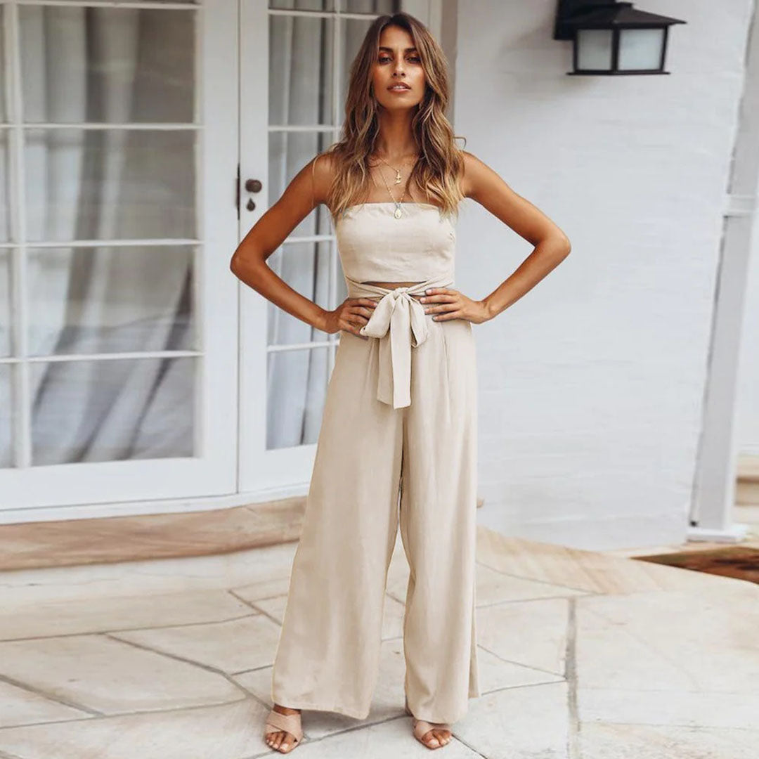 Stylischer Jumpsuit Mit Bindeband İn Der Taille