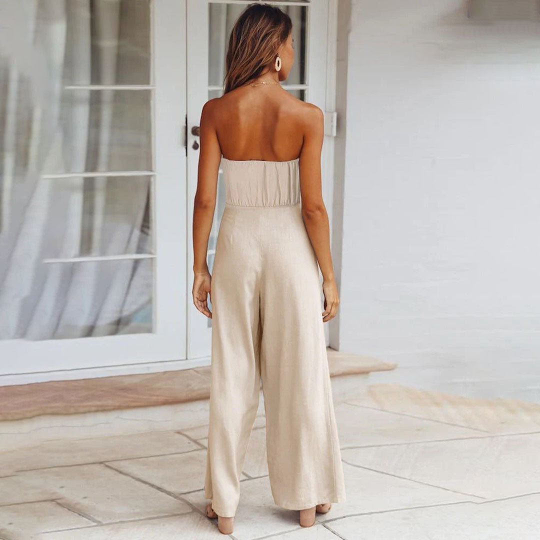 Stylischer Jumpsuit Mit Bindeband İn Der Taille