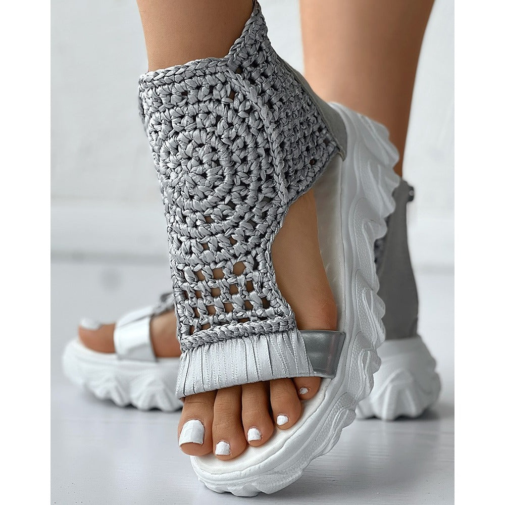 Elegante Stricksandalen