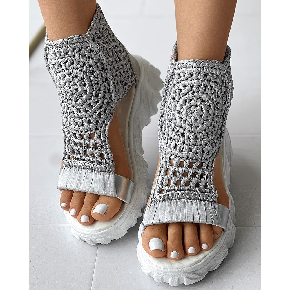 Elegante Stricksandalen