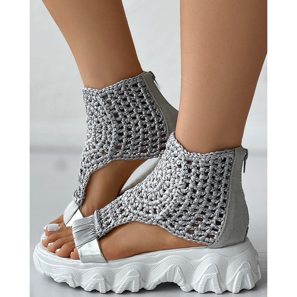 Elegante Stricksandalen