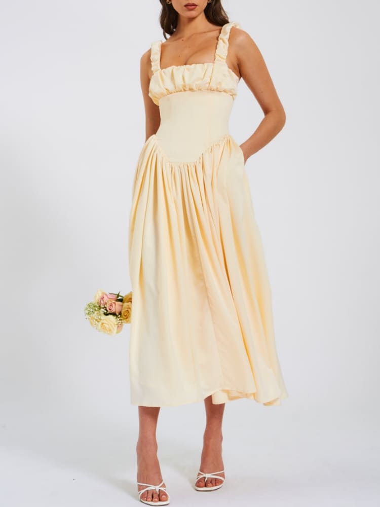 Satin-Korsett-Maxikleid