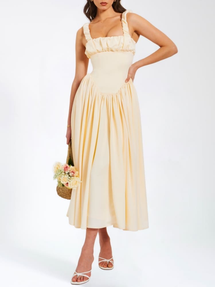 Satin-Korsett-Maxikleid