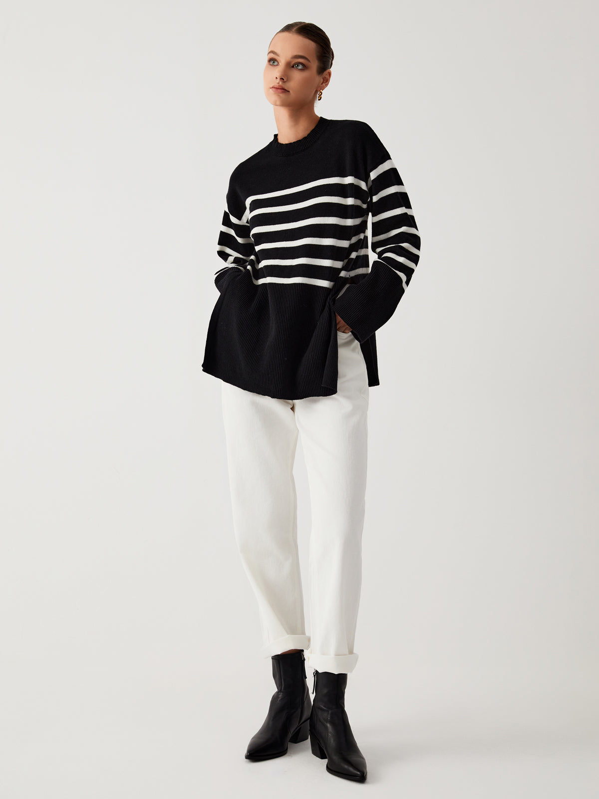 Stylischer Pullover Mit Streifendetail