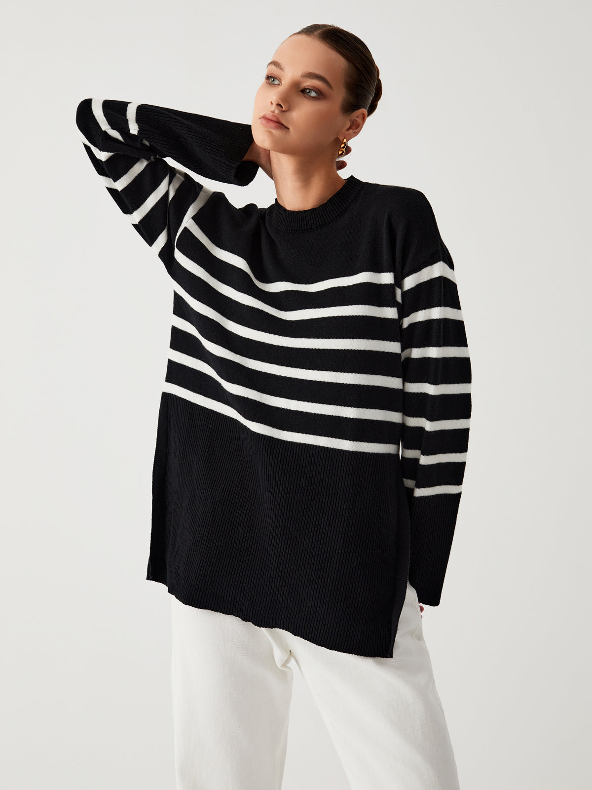 Stylischer Pullover Mit Streifendetail