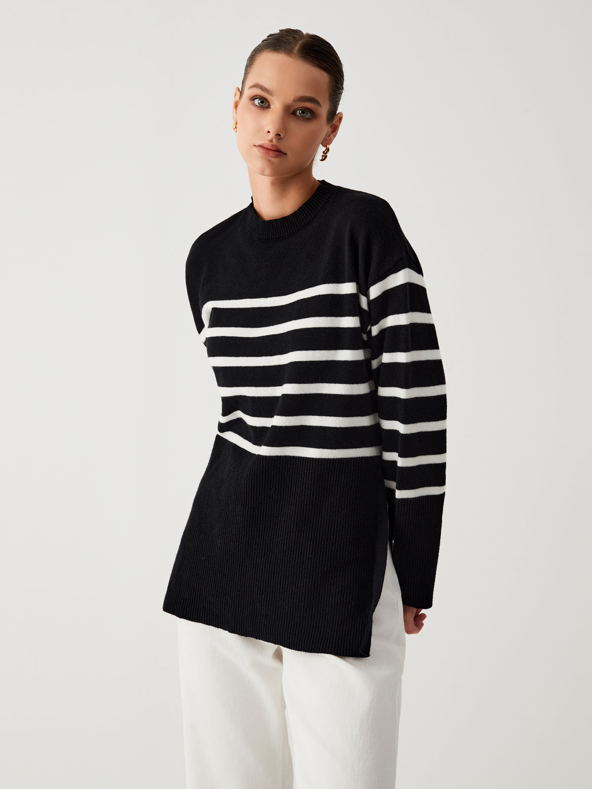 Stylischer Pullover Mit Streifendetail