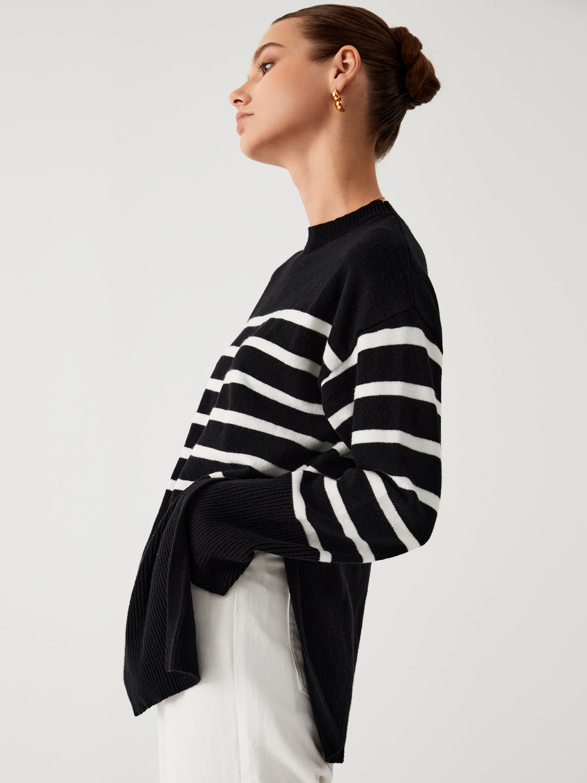 Stylischer Pullover Mit Streifendetail
