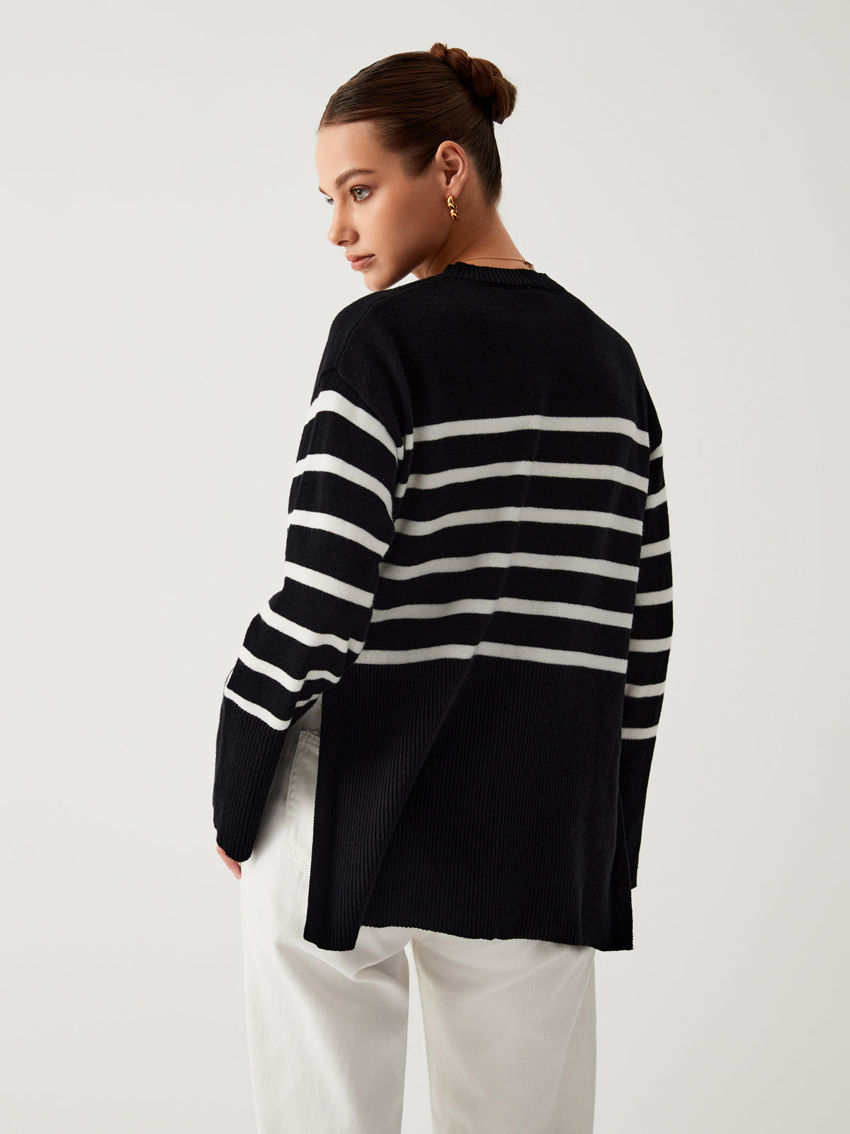 Stylischer Pullover Mit Streifendetail