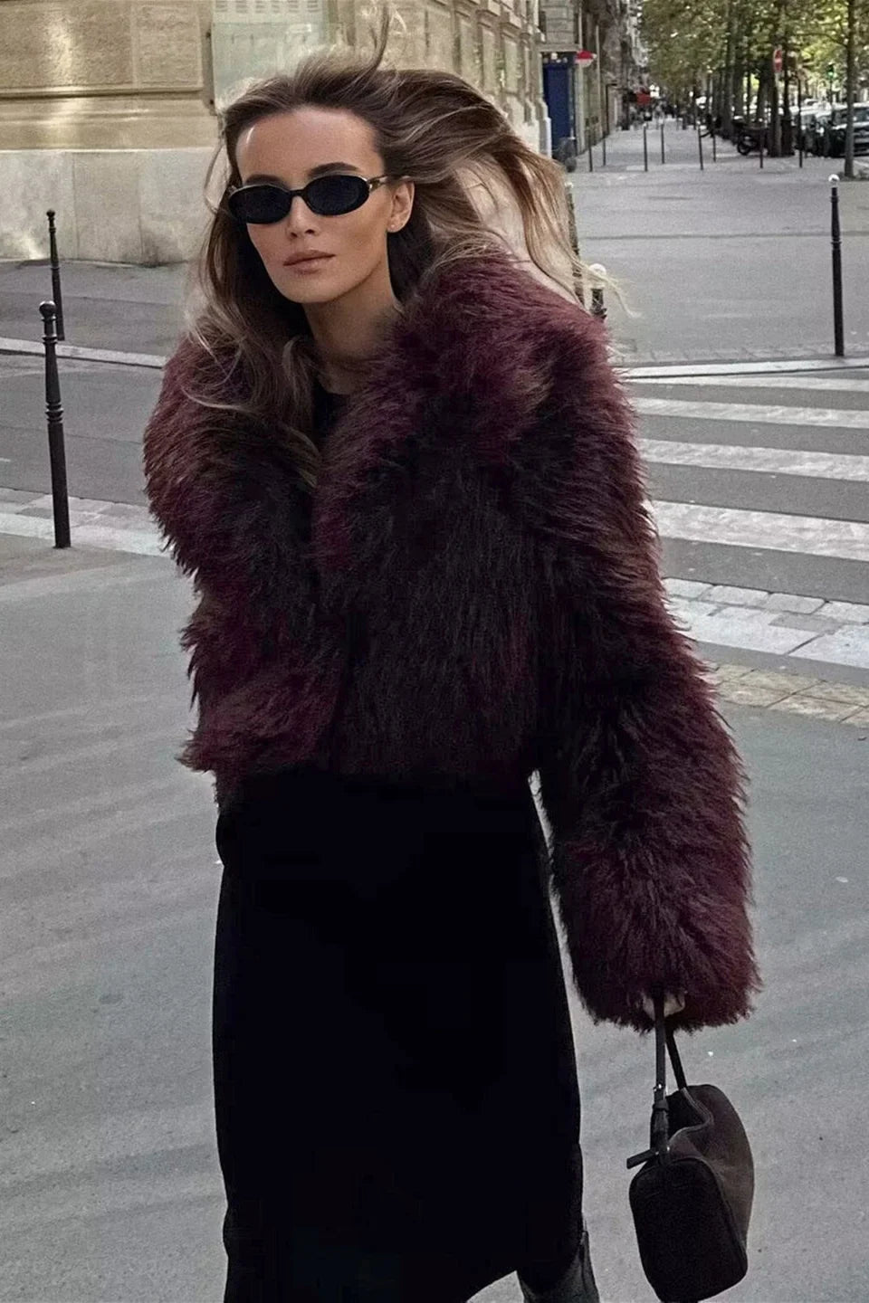 Elegante Kunstfelljacke