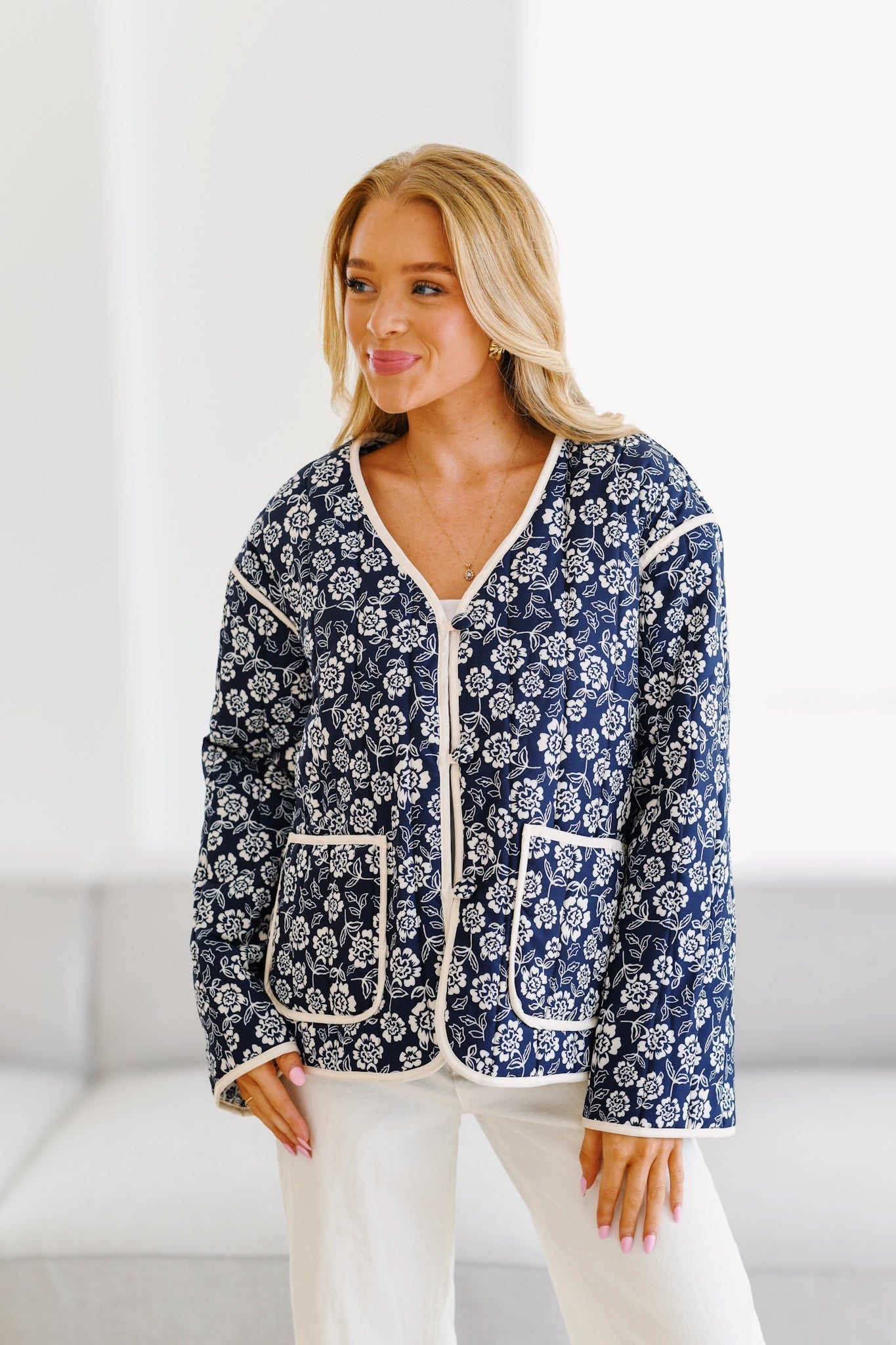 Gepolsterte Jacke Mit Hoher Taille