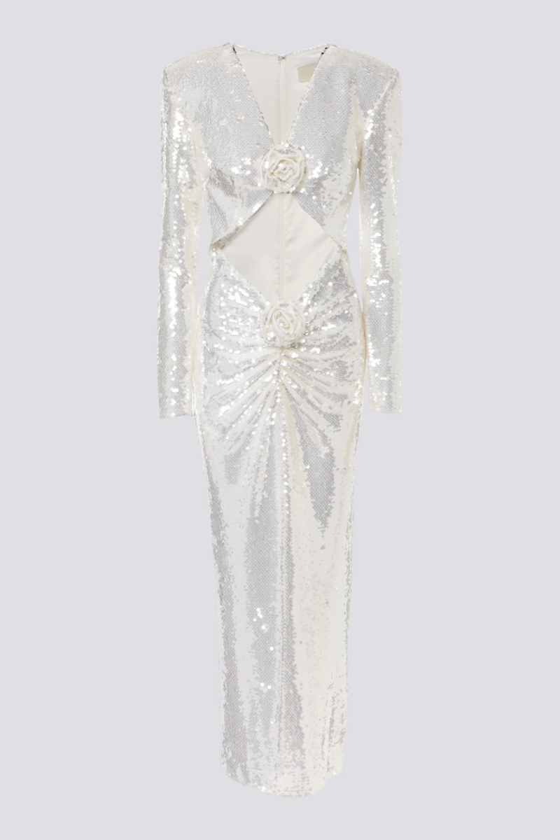Glitzerndes One-Shoulder-Midikleid