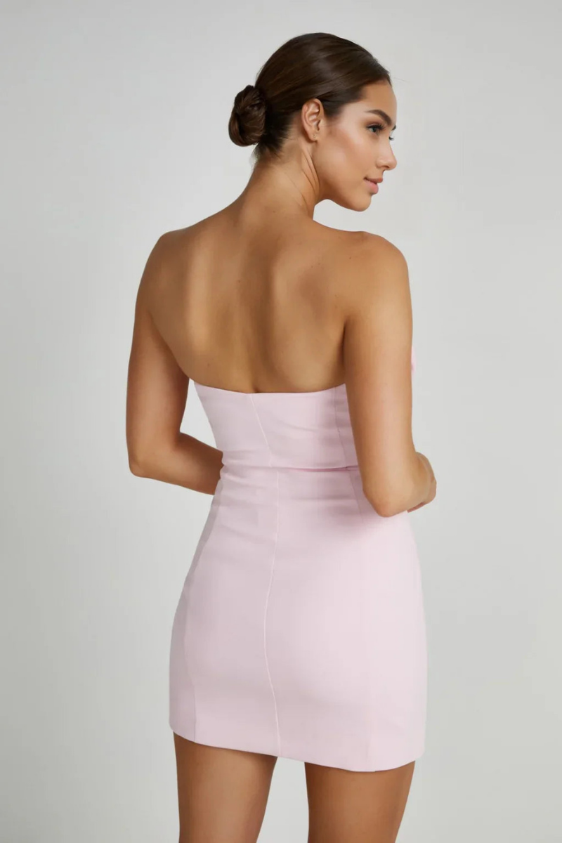 Trägerloses Minikleid Mit Blumenmuster