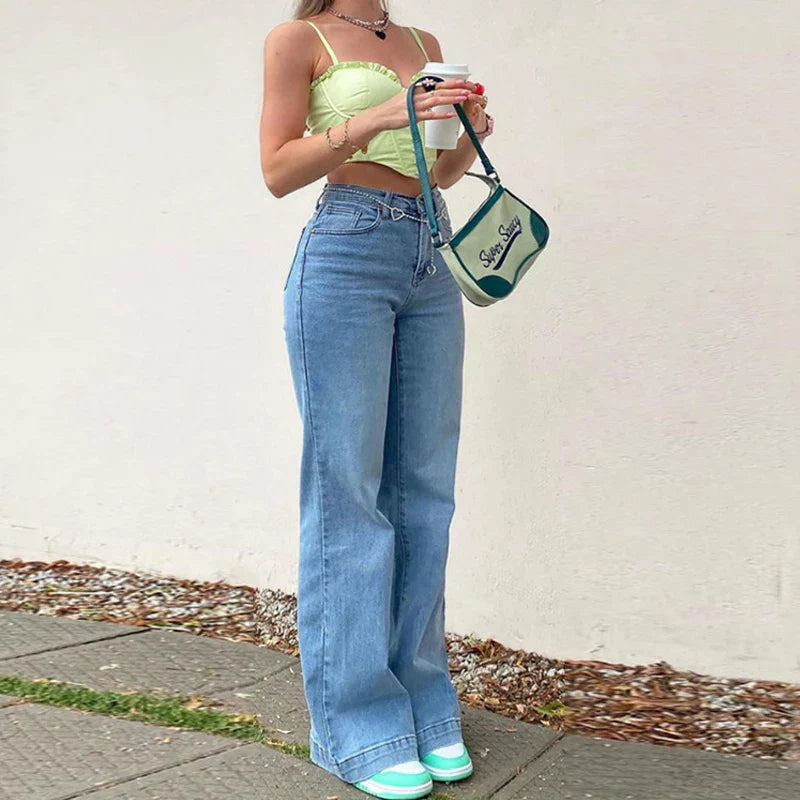 Sommer Damen Jeans - Mid Waist Design