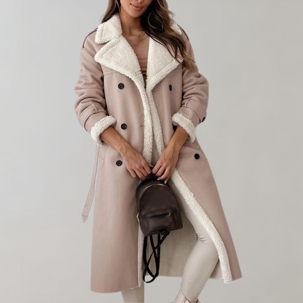 Einreihiger Wintermantel Aus Weichem Leder