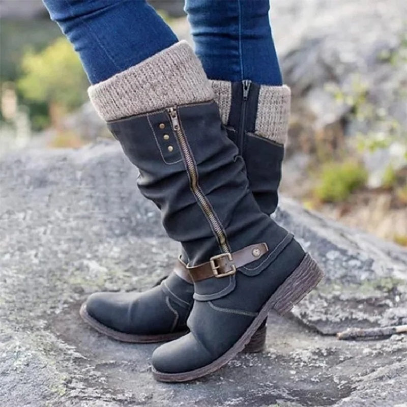 Damenstiefel Mit Dicken Absätzen Und Seitlichen Reißverschlüssen – Die Perfekte Harmonie Aus Stil Und Komfort