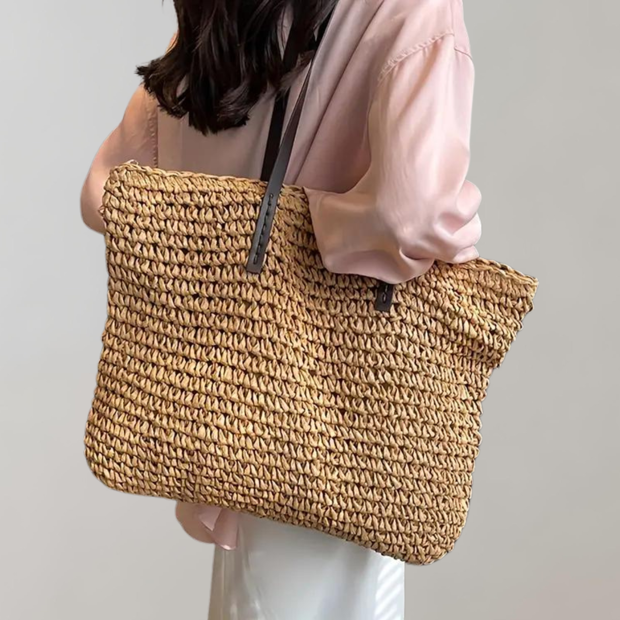 Große Gestrickte Tragetasche | Tasche İm Bohemian-Strandstil