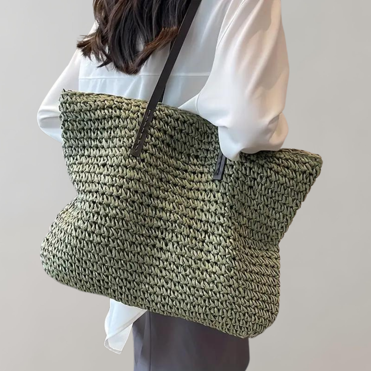Große Gestrickte Tragetasche | Tasche İm Bohemian-Strandstil