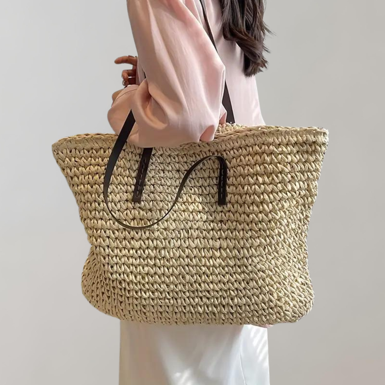 Große Gestrickte Tragetasche | Tasche İm Bohemian-Strandstil
