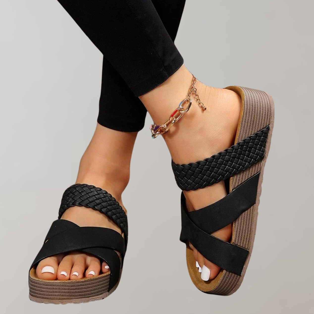 Orthopädische Plateausandalen Für Damen | Bequeme Sommerschuhe Mit 3 Riemen