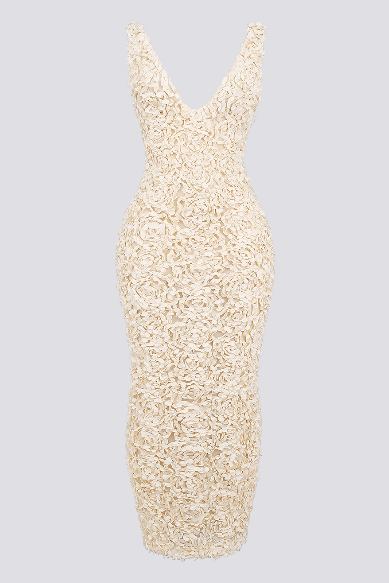 Rückenfreies Maxikleid Mit Tiefem V-Ausschnitt