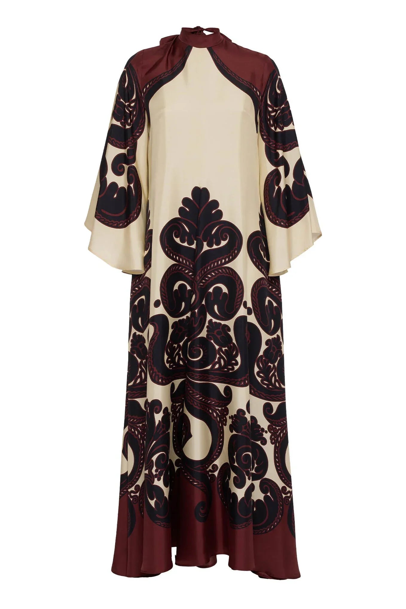 Elegantes Maxikleid Aus Gemustertem Satin