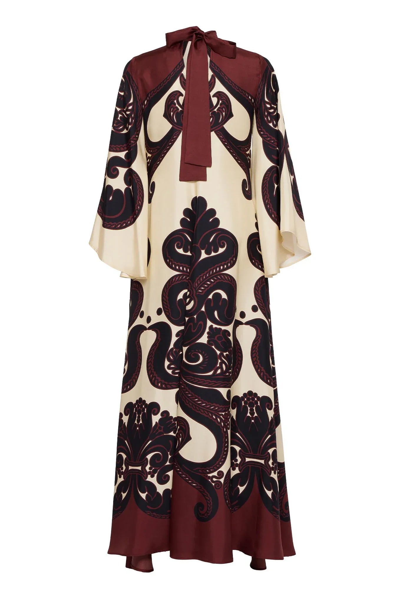 Elegantes Maxikleid Aus Gemustertem Satin