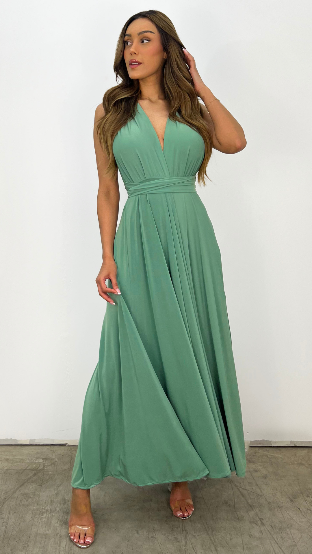 Rückenfreies Maxikleid Mit Plissee-Details