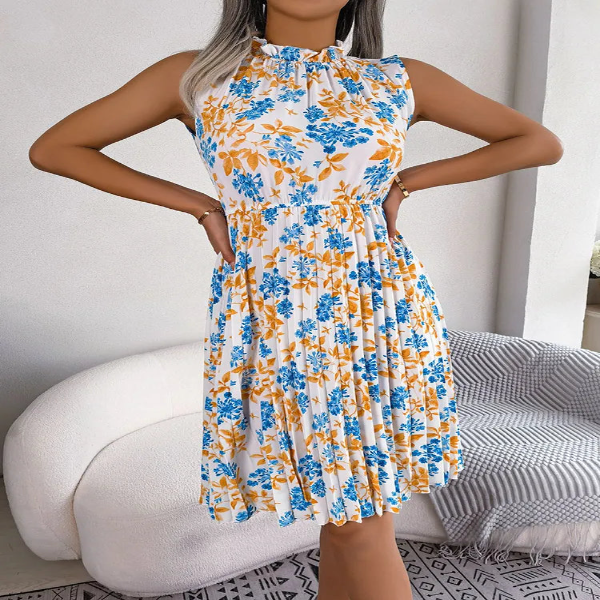 Ärmelloses Midikleid Mit Blumenmuster