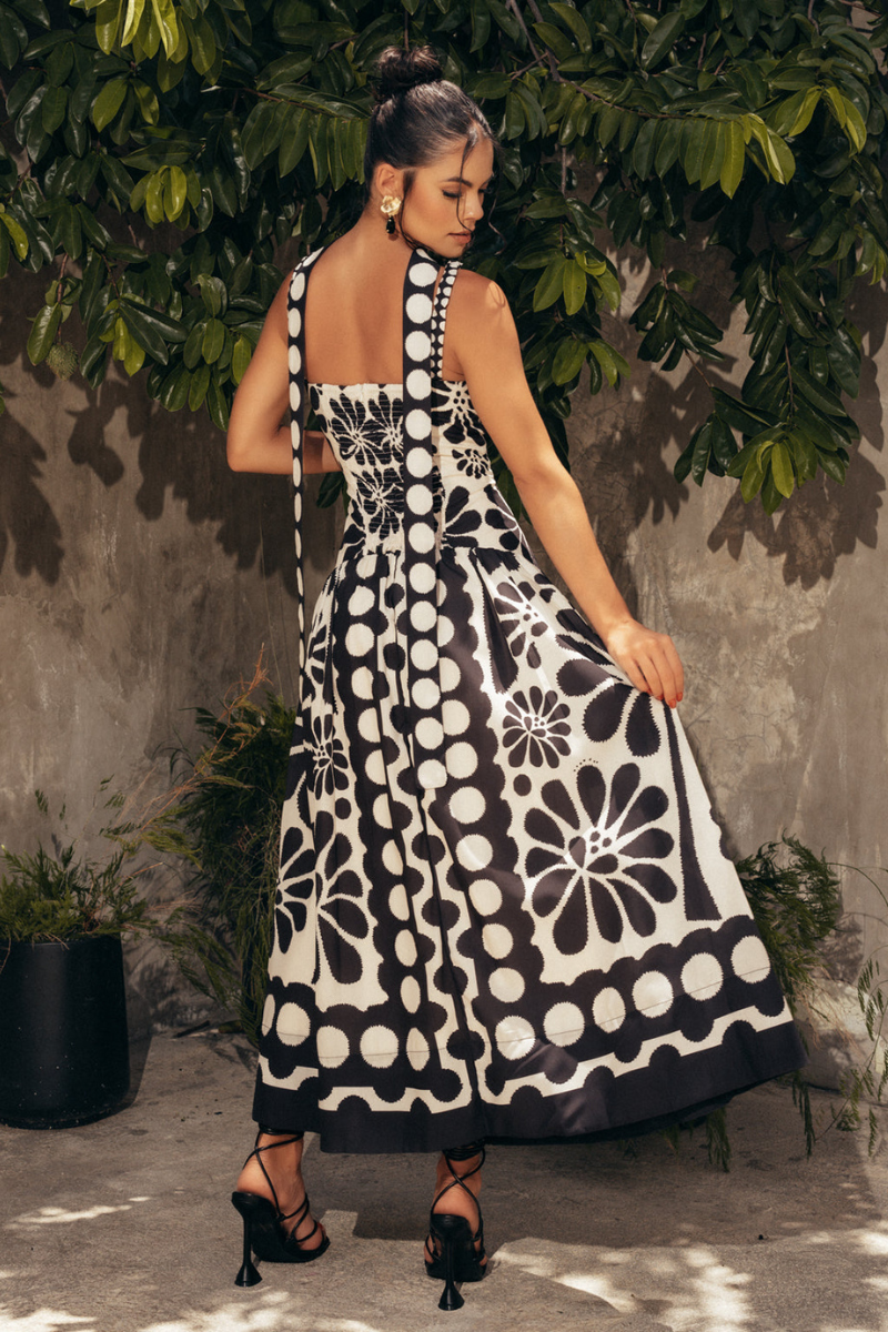Maxikleid Mit Spaghettiträgern Und Blumenmuster