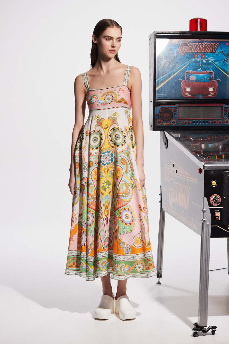 Paisley-Maxikleid Mit Spaghettiträgern