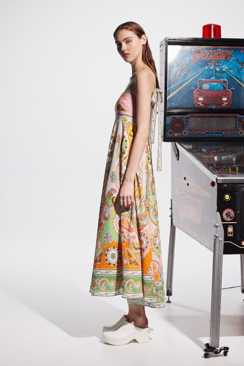 Paisley-Maxikleid Mit Spaghettiträgern