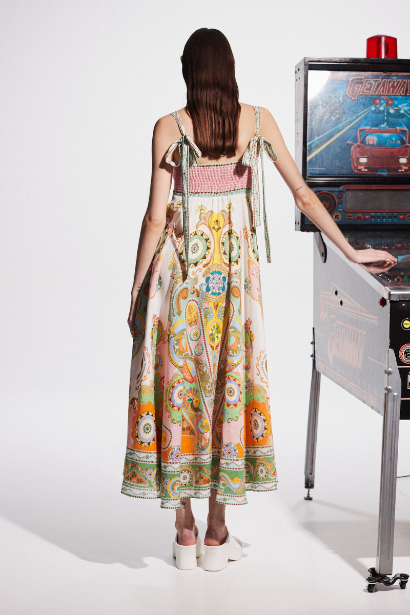 Paisley-Maxikleid Mit Spaghettiträgern