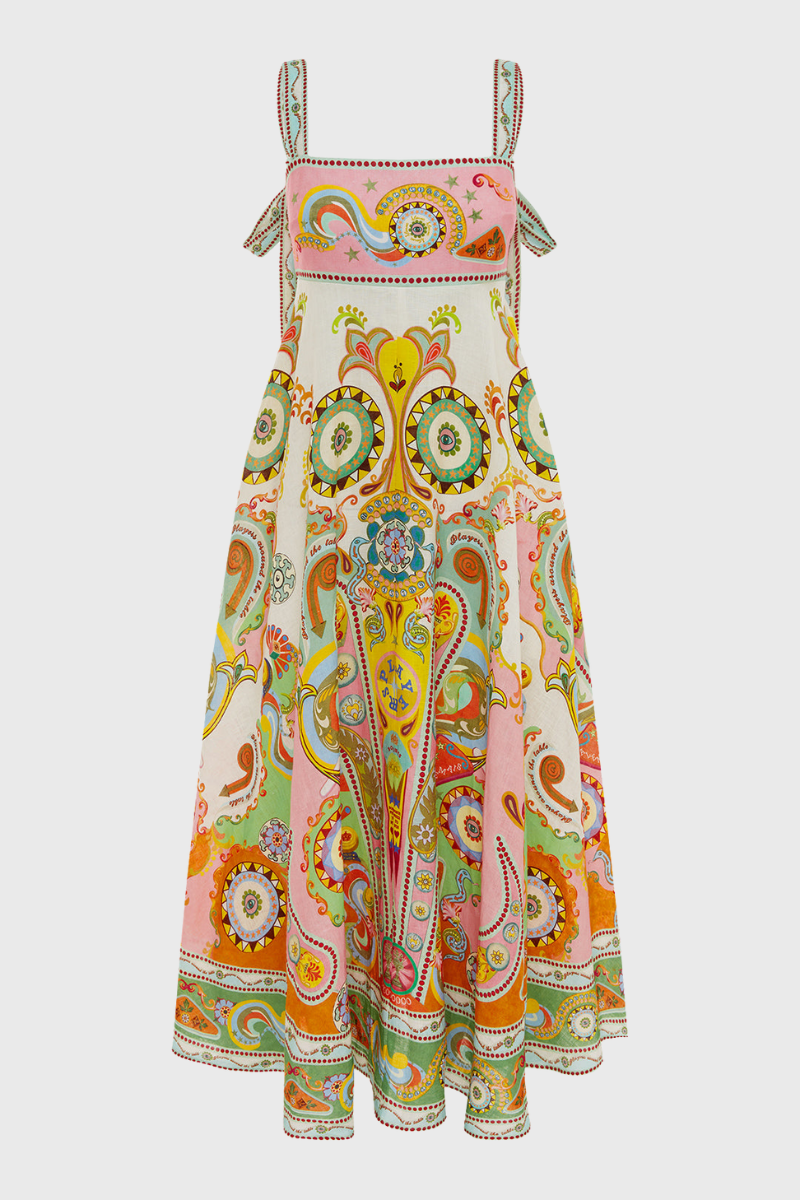 Paisley-Maxikleid Mit Spaghettiträgern