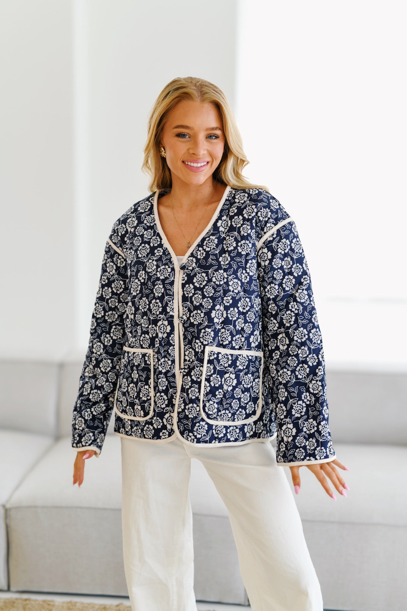 Gepolsterte Jacke Mit Hoher Taille