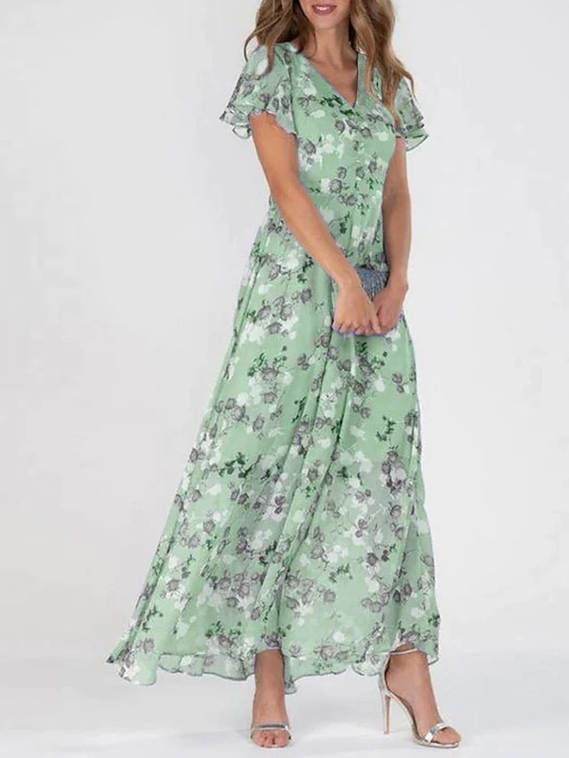 Sommerliches Gemustertes Chiffonkleid