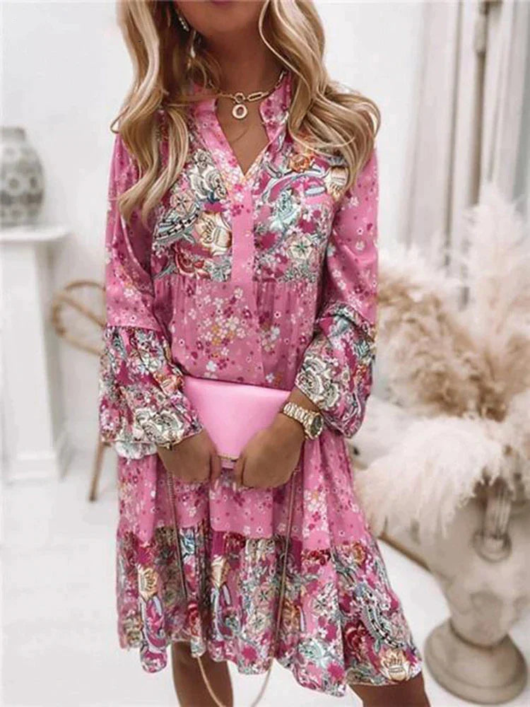 Sommerliches Kleid Mit Leuchtendem Glitzer Und Blumenmuster