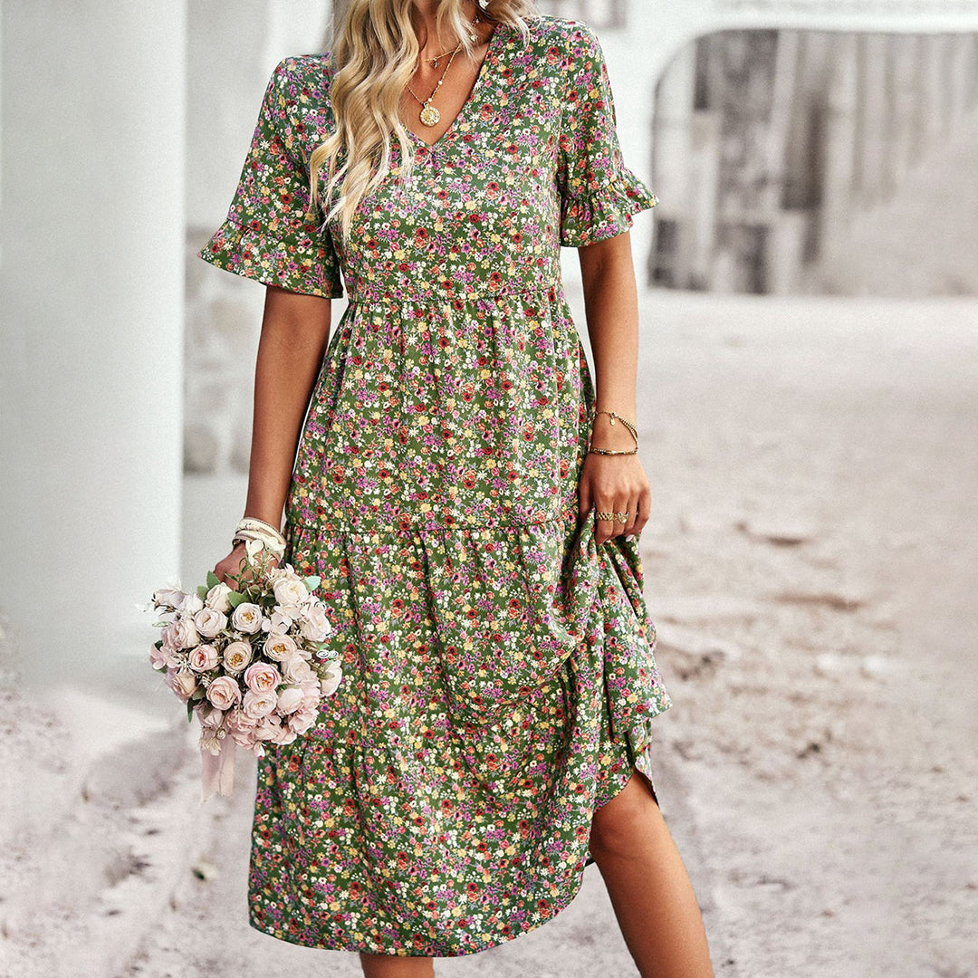 Elegantes Minikleid Mit Blumenmuster