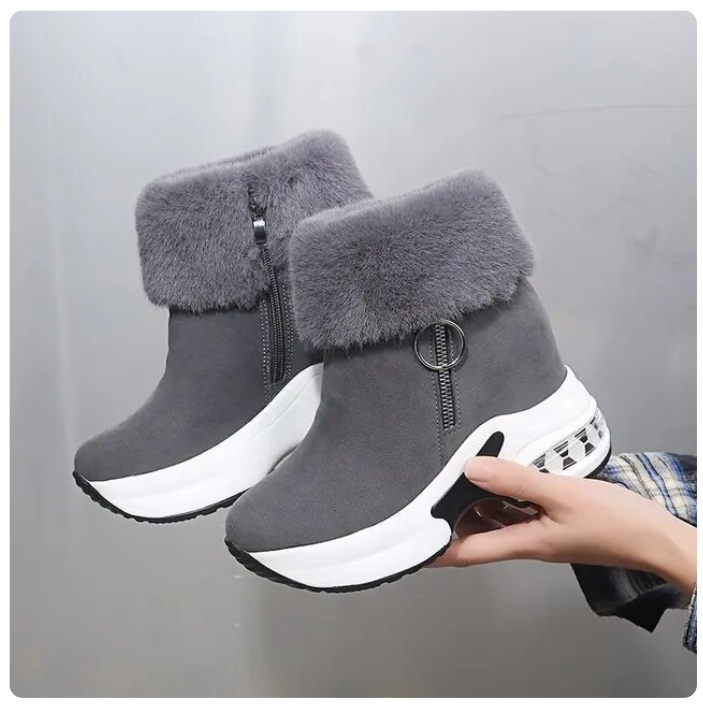 Elegante Stiefel Mit Reißverschluss Und Futter