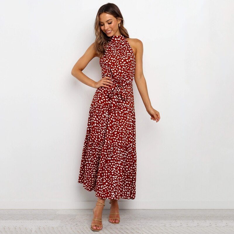 Maxi-Sommerkleid Mit Punktemuster