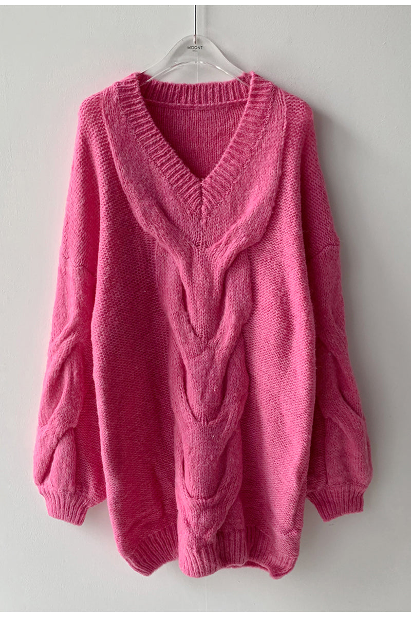 Strickkleid Mit V-Ausschnitt